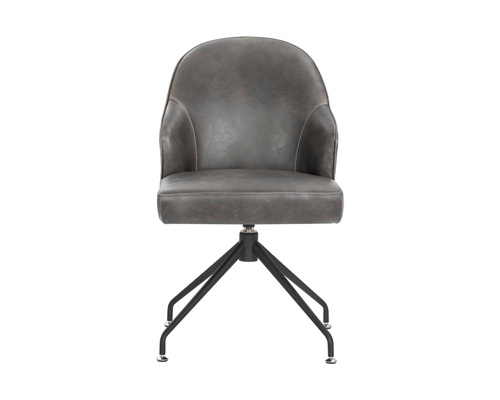 Sunpan Bretta Swivel Dining Chair - Overcast Grey / Tobacco Tan / Moto Stucco