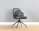 Sunpan Bretta Swivel Dining Chair - Overcast Grey / Tobacco Tan / Moto Stucco