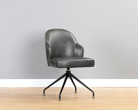 Sunpan Bretta Swivel Dining Chair - Overcast Grey / Tobacco Tan / Moto Stucco