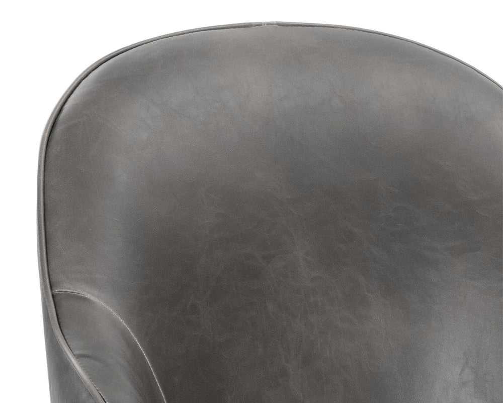 Sunpan Bretta Swivel Dining Chair - Overcast Grey / Tobacco Tan / Moto Stucco