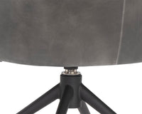 Sunpan Bretta Swivel Dining Chair - Overcast Grey / Tobacco Tan / Moto Stucco