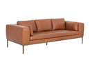 Sunpan Burr Sofa in Bali Bone / Behike Saddle / Serbia Black Leather