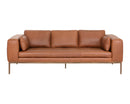 Sunpan Burr Sofa in Bali Bone / Behike Saddle / Serbia Black Leather
