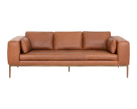 Sunpan Burr Sofa in Bali Bone / Behike Saddle / Serbia Black Leather