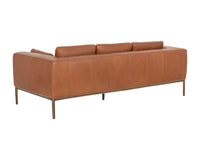 Sunpan Burr Sofa in Bali Bone / Behike Saddle / Serbia Black Leather