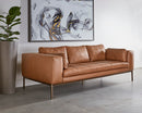 Sunpan Burr Sofa in Bali Bone / Behike Saddle / Serbia Black Leather