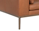 Sunpan Burr Sofa in Bali Bone / Behike Saddle / Serbia Black Leather