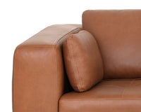 Sunpan Burr Sofa in Bali Bone / Behike Saddle / Serbia Black Leather