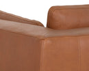 Sunpan Burr Sofa in Bali Bone / Behike Saddle / Serbia Black Leather