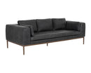 Sunpan Burr Sofa in Bali Bone / Behike Saddle / Serbia Black Leather