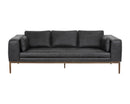 Sunpan Burr Sofa in Bali Bone / Behike Saddle / Serbia Black Leather