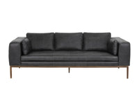 Sunpan Burr Sofa in Bali Bone / Behike Saddle / Serbia Black Leather