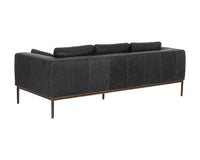 Sunpan Burr Sofa in Bali Bone / Behike Saddle / Serbia Black Leather