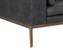 Sunpan Burr Sofa in Bali Bone / Behike Saddle / Serbia Black Leather
