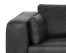 Sunpan Burr Sofa in Bali Bone / Behike Saddle / Serbia Black Leather