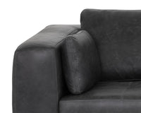 Sunpan Burr Sofa in Bali Bone / Behike Saddle / Serbia Black Leather