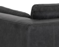 Sunpan Burr Sofa in Bali Bone / Behike Saddle / Serbia Black Leather