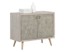Sunpan Aniston Sideboard In Dark Mango/White Ceruze And Shagreen Leather - Small