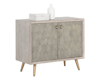 Sunpan Aniston Sideboard In Dark Mango/White Ceruze And Shagreen Leather - Small