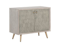 Sunpan Aniston Sideboard In Dark Mango/White Ceruze And Shagreen Leather - Small