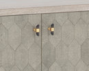 Sunpan Aniston Sideboard In Dark Mango/White Ceruze And Shagreen Leather - Small