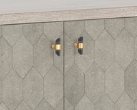 Sunpan Aniston Sideboard In Dark Mango/White Ceruze And Shagreen Leather - Small
