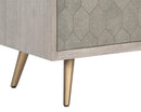 Sunpan Aniston Sideboard In Dark Mango/White Ceruze And Shagreen Leather - Small