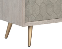 Sunpan Aniston Sideboard In Dark Mango/White Ceruze And Shagreen Leather - Small