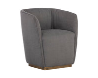 Sunpan Vain Wheeled Dining Armchair - Zenith Graphite Grey