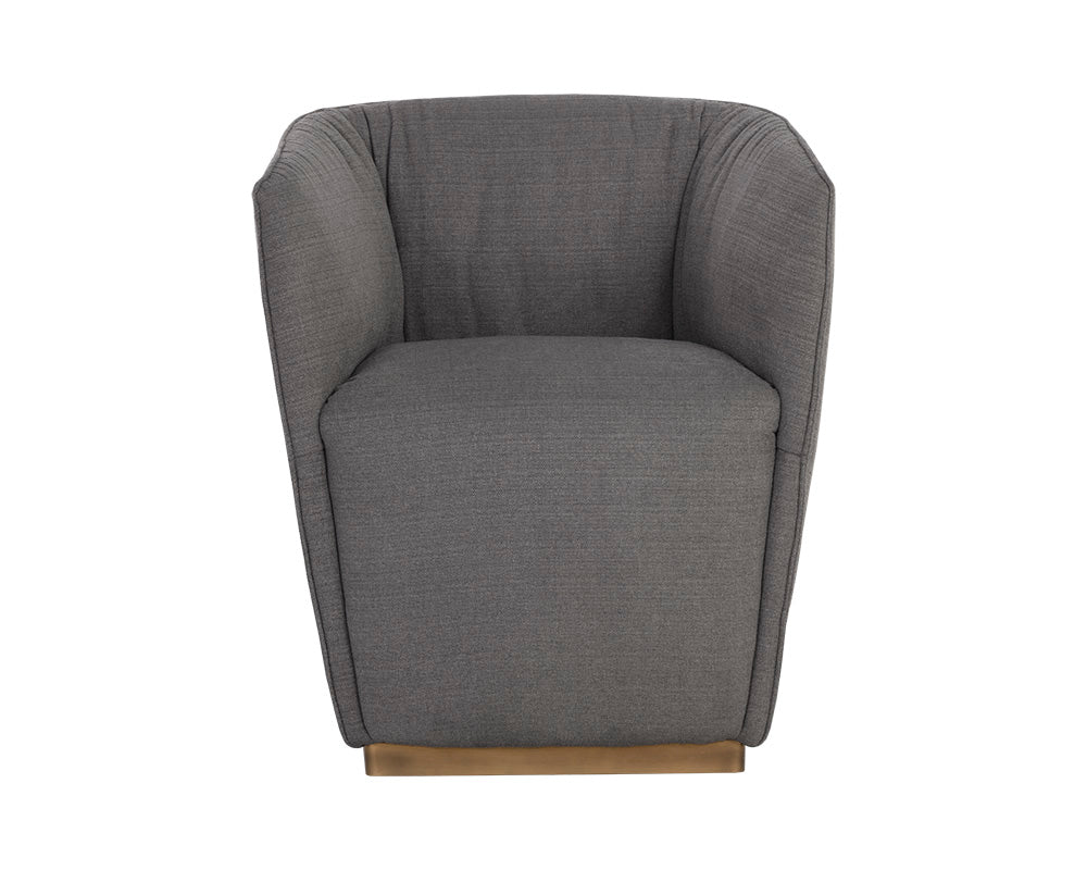 Sunpan Vain Wheeled Dining Armchair - Zenith Graphite Grey
