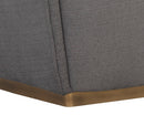 Sunpan Vain Wheeled Dining Armchair - Zenith Graphite Grey