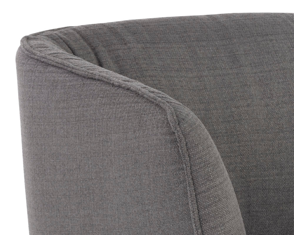 Sunpan Vain Wheeled Dining Armchair - Zenith Graphite Grey