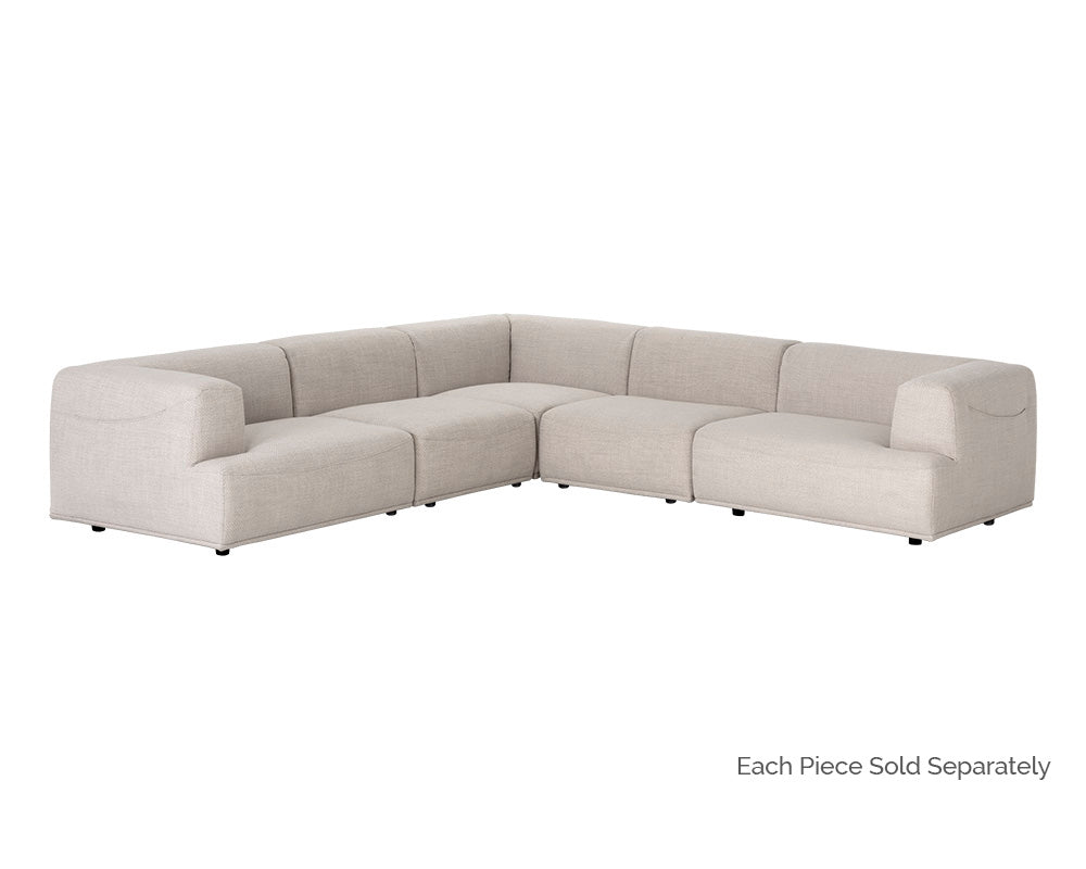 Sunpan Darren Modular - Left/Right Armchair - Moto Stucco