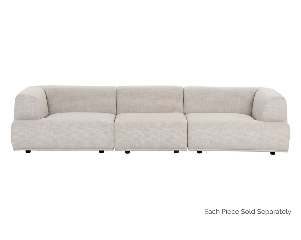 Sunpan Darren Modular - Armless Chair in Moto Stucco / Smokescreen