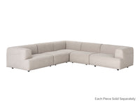 Sunpan Darren Modular - Armless Chair in Moto Stucco / Smokescreen