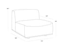 Sunpan Darren Modular - Armless Chair in Moto Stucco / Smokescreen