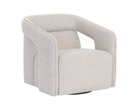 Sunpan Kendrick Swivel Lounge Chair - Abbington Black / Belfast Heather Grey