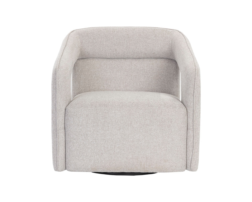Sunpan Kendrick Swivel Lounge Chair - Abbington Black / Belfast Heather Grey