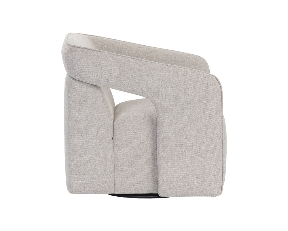 Sunpan Kendrick Swivel Lounge Chair - Abbington Black / Belfast Heather Grey