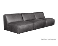 Sunpan Watson Modular Armless Chair In Marseille Black/Camel Leather