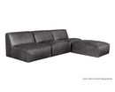 Sunpan Watson Modular Armless Chair In Marseille Black/Camel Leather