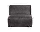 Sunpan Watson Modular Armless Chair In Marseille Black/Camel Leather