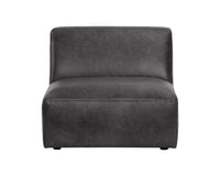 Sunpan Watson Modular Armless Chair In Marseille Black/Camel Leather