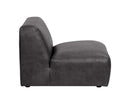 Sunpan Watson Modular Armless Chair In Marseille Black/Camel Leather