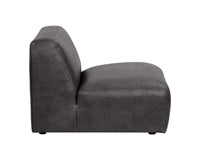 Sunpan Watson Modular Armless Chair In Marseille Black/Camel Leather