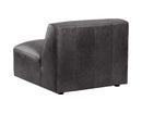 Sunpan Watson Modular Armless Chair In Marseille Black/Camel Leather