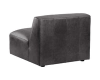 Sunpan Watson Modular Armless Chair In Marseille Black/Camel Leather