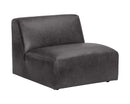 Sunpan Watson Modular Armless Chair In Marseille Black/Camel Leather