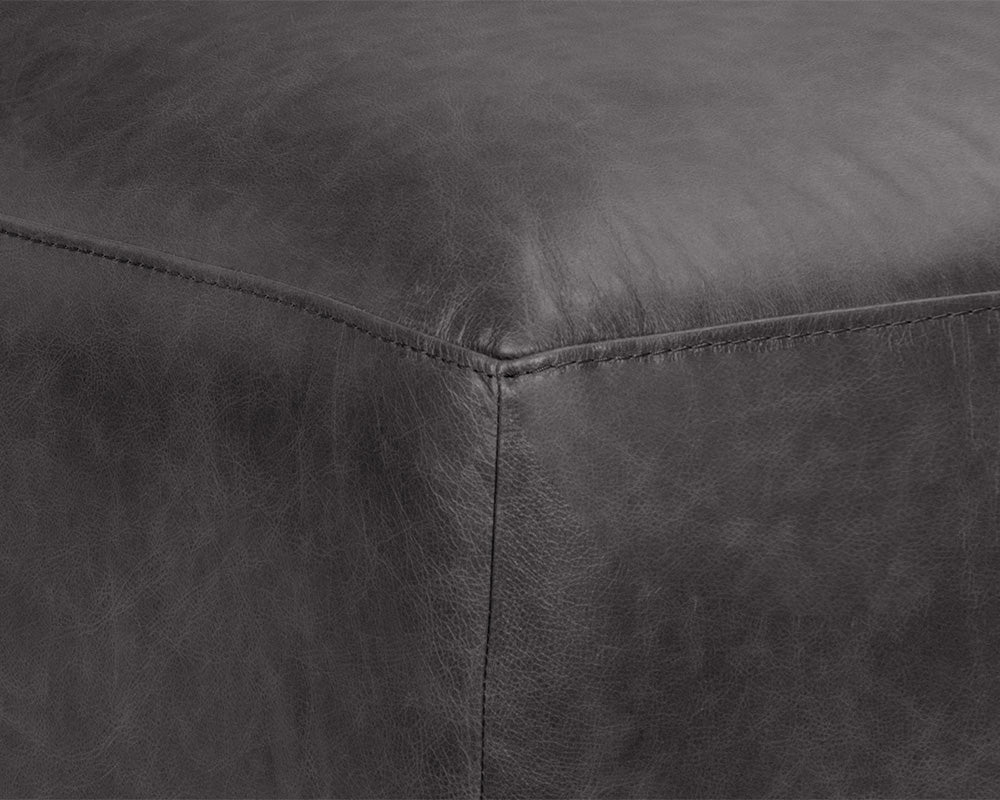 Sunpan Watson Modular Armless Chair In Marseille Black/Camel Leather