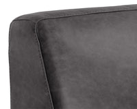 Sunpan Watson Modular Armless Chair In Marseille Black/Camel Leather
